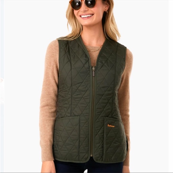 Barbour Jackets & Blazers - Barbour Dark Olive Fleece Betty Liner Vest size 6